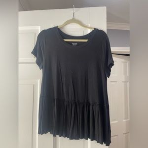 black casual soft flowy top